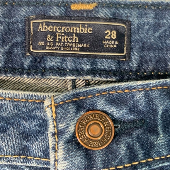 ABERCROMBIE & FITCH Raw Edge Blue Jean Skirt 28 Waist - Picture 7 of 7
